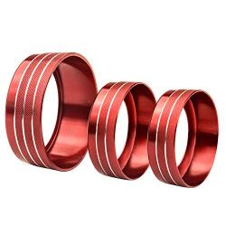 for Dodge Accessories Interior Control Knob Cover Volume/AUTO/Browse Switch Decor Trim Compatible with Dodge Challenger/Charger 2015-2021, Chrysler 200/300/300s 2015-2020 (Red)