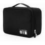 KALIM Cable Organizer Bag, Waterproof Electronic Accessories Soft Case, Traveling Wire Bag for iPad Mini Cables Phone Chargers Adapter Flash Hard Drive and More(Small/Black)