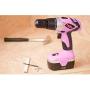 Pink Power Drill PP182 18V Cordless Electric Drill Driver Set for Women - Tool Case, 18 Volt Drill, Charger and 2 Batteries