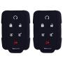 XUHANG 2Pcs WERFDSR Sillicone Key fob Skin Key Cover Remote Case Protector Shell for 2015 2016 Chevrolet Suburban Tahoe GMC Yukon Smart Remote Black