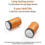 Amazon Basics 24 Pack D Cell All-Purpose Alkaline Batteries, 5-Year Shelf Life, Easy to Open Value Pack