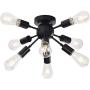 Sputnik Chandelier,8-Light Semi Flush Mount Ceiling Light Fixture Modern Pendant Lighting Fixture Industrial Vintage Hanging Dining Room Light for Kitchen (Black)