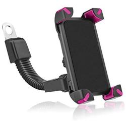 Leagway Motorcycle Phone Holder, Motorcycle Motorbike Phone Mount Holder Handlebar Compatible with 3.5-6.5 inch Samsung Galaxy S5 S6 S7 S8 S9 Nexus LG Huawei Smartphones, 360 Degree Rotation (Rose)