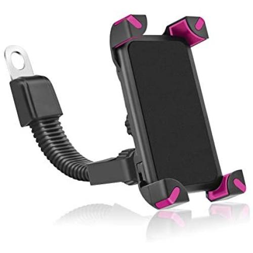 Leagway Motorcycle Phone Holder, Motorcycle Motorbike Phone Mount Holder Handlebar Compatible with 3.5-6.5 inch Samsung Galaxy S5 S6 S7 S8 S9 Nexus LG Huawei Smartphones, 360 Degree Rotation (Rose)