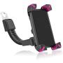 Leagway Motorcycle Phone Holder, Motorcycle Motorbike Phone Mount Holder Handlebar Compatible with 3.5-6.5 inch Samsung Galaxy S5 S6 S7 S8 S9 Nexus LG Huawei Smartphones, 360 Degree Rotation (Rose)