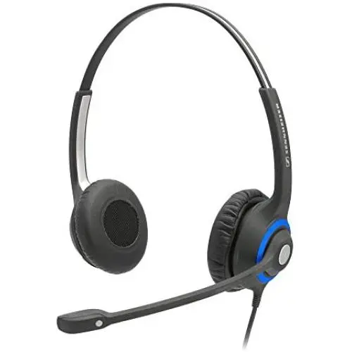 Sennheiser DeskMate Dual-Ear Corded Office Telephone Headset with Noise-Canceling Microphone.
