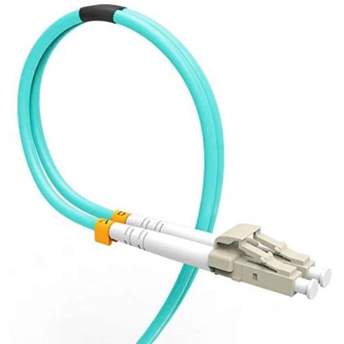Fiber Patch Cable, VANDESAIL 10G Gigabit Fiber Optic Cables with LC to LC Multimode OM3 Duplex 50/125 OFNP (0.5M, OM3-5Pack)