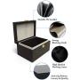Faraday Car Key Fob Protector Box, Dimgogo PU Leather Faraday Cage with 5 RFID Signal Blocking Sleeves for Car Keys, Credit Cards and Phones - Weave Pattern