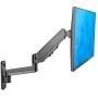 Mount-It! Monitor Wall Mount with Full Motion Gas Spring Arm | Height Adjustable Bracket for Flat Panel Screens Up to 32'' | Fits VESA 75 and 100, 17.6 Lbs Capacity, Black
