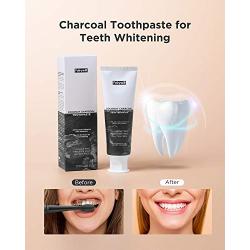 Activated Charcoal Toothpaste, Fairywill Charcoal Toothpaste Removes Stains to Maintain Teeth Whitening, Mint Toothpaste Freshens Breath and Natural Toothpaste Fluoride Free Safe for Enamel, Pack of 3