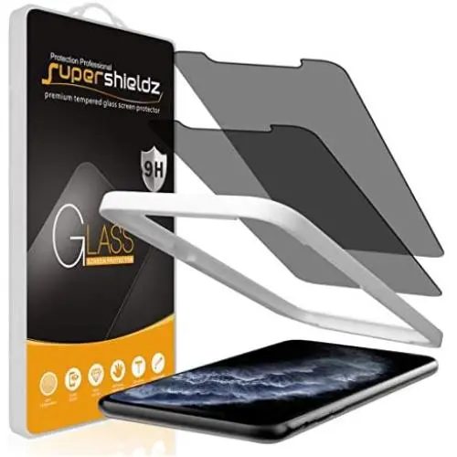 (2 Pack) Supershieldz for Apple iPhone 11 Pro Max and iPhone Xs Max (6.5 inch) (Privacy) Anti Spy Tempered Glass Screen Protector with (Easy Installation Tray) Anti Scratch, Bubble Free (2 Pack) Supershieldz for Apple iPhone 11 Pro Max and iPhone Xs Max (6.5 inch) (Privacy) Anti Spy Tempered Glass Screen Protector with (Easy Installation Tray) Anti Scratch, Bubble Free