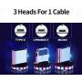 FIELUX Quick 360°+180° Rotation Magnetic Charging Cable Compatible with Micro, Type-C Charging Port Smartphones and i-Product Devices 3 in 1 (3.3 ft, Black)
