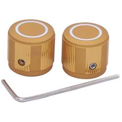 Taiss/ 2pcs Golden color Aluminum Rotary Electronic Control Potentiometer Knob For 6 mm Diameter Shaft, Volume Control Knob, Audio knob, Guitar Knob，Switch Knob, 19mm dia. x 17mm height Knob-1