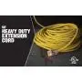 Southwire 2588SW0002 Outdoor Cord-12/3 SJTW Heavy Duty 3 Prong Extension Cord-for Commercial Use (50, Yellow), 50 Feet