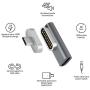 Magnetic USB C Adapter 20Pins Type C Connector, Support USB PD 100W Quick Charge, 10Gb/s Data Transfer and 4K@60 Hz Video Output Compatible with MacBook Pro/Air and More Type C Devices (Grey)