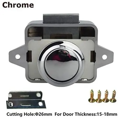 Encell Set of 5 Push Button Latch Cupboard for RV Camper Motor Home Caravan