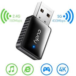 Cudy WU600 AC 600Mbps USB WiFi Adapter for PC, 5GHz / 2.4GHz WiFi Dongle, WiFi USB, USB Wireless Adapter for Desktop / Laptop - Mini Size, Auto Installation, Compatible with Windows XP/7/8/8.1/10
