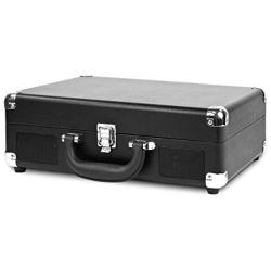 Victrola Vintage 3-Speed Bluetooth Portable Suitcase Record Player with Built-in Speakers | Upgraded Turntable Audio Sound| Includes Extra Stylus | Black, Model Number: VSC-550BT-BK