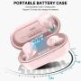 TOZO T12 Wireless Earbuds Bluetooth Headphones Premium Fidelity Sound Quality Wireless Charging Case Digital LED Intelligence Display IPX8 Waterproof Earphones Built-in Mic Headset for Sport Rose Gold