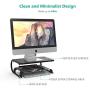WALI Monitor Riser Desktop Stand with Vented Metal and 2 Tier Desk Organizer Stand for Computer, Laptop, LED, LCD, OLED Flat Screen Display, iMac and Printer (STT001B-2), Black, 2 Pack