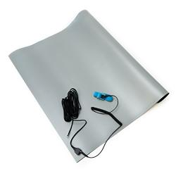 Bertech - 2059T-2x3GKT -2059T ESD High Temperature Mat Kit, 2 Feet Wide x 3 Feet Long x 0.08 Inches Thick, Gray, Includes a Wrist Strap and Grounding Cord, RoHS and REACH Compliant (Assembled in USA)