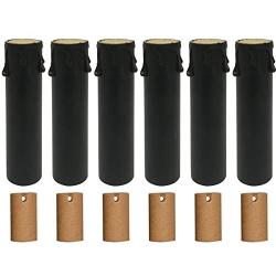 Royal Designs 4 Inch Candle Drip Sleeves Chandelier Socket Covers with Paper Insulation, Black, Set of 6
