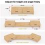 Elephance Dual Monitor Stand Riser with Adjustable Length and Angle, Bamboo Computer Riser with 2 Extra Drawers, Desk Organizer for Laptop, Computer