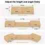 Elephance Dual Monitor Stand Riser with Adjustable Length and Angle, Bamboo Computer Riser with 2 Extra Drawers, Desk Organizer for Laptop, Computer