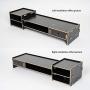 Wood Monitor Stand Riser - Assemble Monitor Riser Desk Organizer with Drawer - Computer Desk Drawer Organizer - Wooden Monitor Stand - Black