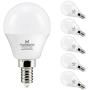 6 watt (60w Equivalent) Hansang LED Bulbs,E12 Small Base Candelabra Round Light Bulb,600 Lumen,Warm White 2700K,A15 LED Bulb Globe Shape,Non dimmable,G45 Ceiling Fan Light Bulbs (6 Pack)