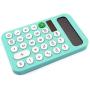 Monique 12 Digit Display Solar Dual Power Calculator Mini Portable Hand-held Calculator Green