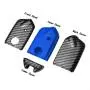 TANGSEN Smart Key Fob Case for KIA STINGER K900 3 4 Button Keyless Entry Remote Personalized Protective Cover Plastic Carbon Fiber Pattern Blue Silicone