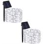 YF Upgraded Solar Outdoor String Lights- 100 LED 8 Modes Copper Wire Lights, 2-Pack Solar Garden Lights, Waterproof Fairy Lights for Tree, Patio, Home, Yard, Pathway, Party, Wedding (32FT, White)