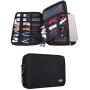 BUBM Double Layer Electronic Accessories Organizer, Travel Gadget Bag for Cables, USB Flash Drive, Plug and More, Perfect Size Fits for iPad Mini (Medium, Black)