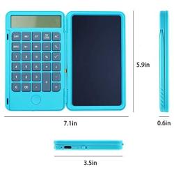 Basic Calculator Notepad with 6.5 Inch LCD Writing Tablet, Rechargeable, Lock Button and E-Pen,12 Digit Display, Also Inkless Drawing/Memo Pads/Planning Boards, Hand-held for Daily and Basic Office