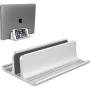 Vertical Laptop Stand Holder Adjustable Desktop Notebook Dock Space-Saving Three-in-one for All MacBook Pro Air, Mac,HP, Dell, Microsoft Surface,Lenovo, up to 17.3 inch Silver