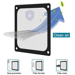 140mm Fan Dust Filter Mesh Magnetic Frame PVC Computer PC Case Fan Dust Proof Filter Cover Grills Black 4-Pack