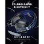 PeohZarr On-Ear Headphones New Version with Microphone, Lightweight Folding Stereo Bass Headphones with 1.5M Tangle Free Cord, Portable Wired Headphones for Smartphone Laptop Computer MP3/4-Blue