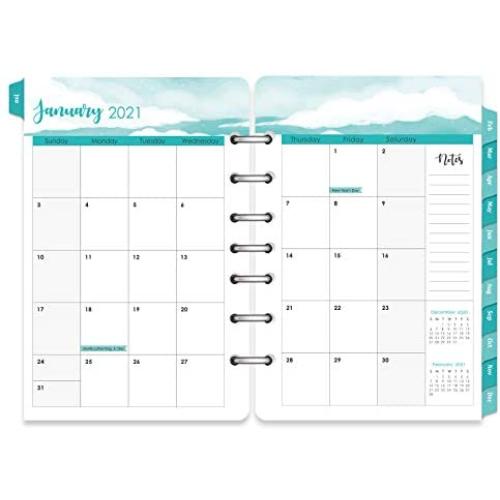 2021 Planner Refill - 2021 Planner Refill, 7-Hole Punched, 5-1/2'' x 8-1/2'', A5 Planner Inserts, Jan 2021-Dec 2021