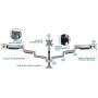Mount-It! Triple Monitor Mount | Desk Stand with USB and Audio Ports | 3 Counter-Balanced Gas Spring Height Adjustable Arms for Three 24 27 30 32 Inch VESA Screens | C-Clamp and Grommet Bases Included Mount-It! Triple Monitor Mount | Desk Stand with USB and Audio Ports | 3 Counter-Balanced Gas Spring Height Adjustable Arms for Three 24 27 30 32 Inch VESA Screens | C-Clamp and Grommet Bases Included