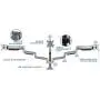Mount-It! Triple Monitor Mount | Desk Stand with USB and Audio Ports | 3 Counter-Balanced Gas Spring Height Adjustable Arms for Three 24 27 30 32 Inch VESA Screens | C-Clamp and Grommet Bases Included