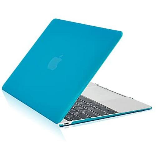TOP CASE - Classic Series Rubberized Hard Case Compatible MacBook 12'' Retina Display Model A1534 (Release 2015) - Aqua Blue