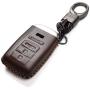Vitodeco Genuine Leather Smart Key Keyless Remote Entry Fob Case Cover with Key Chain for Acura RLX, Acura TLX, Acura ILX (4 Buttons, Brown)