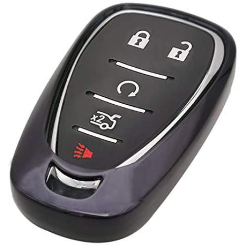 Black Soft TPU Key Fob Cover Case Remote Holder Skin Protector for Chevrolet 2016 2017 2018 2019 Chevy Malibu Camaro Cruze Traverse Sonic Volt Bolt Equinox