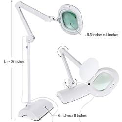 Brightech LightView Pro 2 in 1 XL Magnifying Floor Lamp - Very Bright LED Light with Full Page Magnifier Glass for Pro Tasks, Reading, Crafts & Hobbies - Converts from Standing to Table Lamp