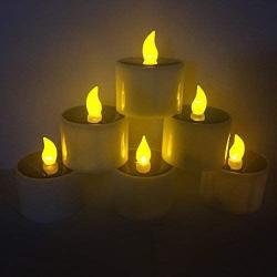 Gedengni Electronic Solar Power LED Lamp Nightlight Amber Flickering Flameless Candles for Outdoor Camping Emergency Indoor Party Decoration - 6pcs