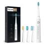 Fairywill UltraSonic Powered Electric Toothbrush ADA Accepted with 5 Modes, Timer, 4 Brush Heads, Rechargeable with One 4 Hr Charge Last 30 Days, Whitening Toothbrush for Adults White