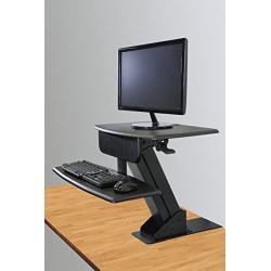 Kantek Desk Clamp-Mounted Sit to Stand Workstation, Black (STS800)