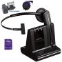 Plantronics Savi W740 Wireless Headset System Bundled with Lifter, Busy Light and Headset Advisor Wipe - Professional Package