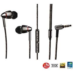 1MORE Quad Driver in-Ear Earphones Hi-Res High Fidelity Headphones Warm Bass, Spacious Reproduction, High Resolution, Mic in-Line Remote Smartphones/PC/Tablet - Silver/Gray